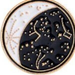 Round Yin Yang Universe Pin